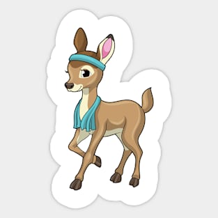 Deer at Fitness with Towel Sticker